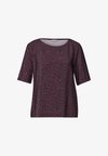ROUND-NECK T-SHIRT WITH MIXED TEXTURES - Blouse - rustic rouge
