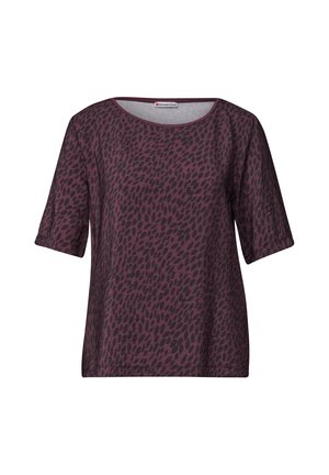 Street One, T-SHIRT MIT RUNDHALS UND STRUKTURMIX - Blouse - rustic rouge