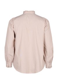 Zizzi GESTREIFTE MIT RÜSCHEN - Blúzka so zapínaním na gombíky - silver mink stripe