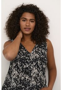Kaffe Curve KCAMI - Top - black white graphic snake