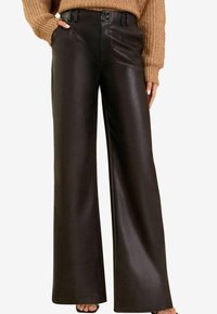 Love & Roses WIDE LEG  PETITE - Auduma bikses - black