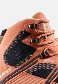 GORE-TEX wandelboot in stofroze met zwarte accenten. Gestructureerde panelen, geïntegreerd vetersysteem en verstevigd teengedeelte. Lichtgewicht materiaal.