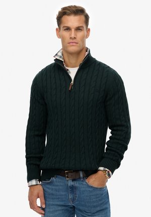 CLASSIC CABLE HALF-ZIP - Pullover - eagle green