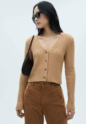 Mango V-NECK - Chaqueta de punto - brown