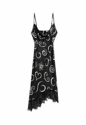 Desigual, SHORT PRINTED STRAPPY DRESS - Vestido informal - black