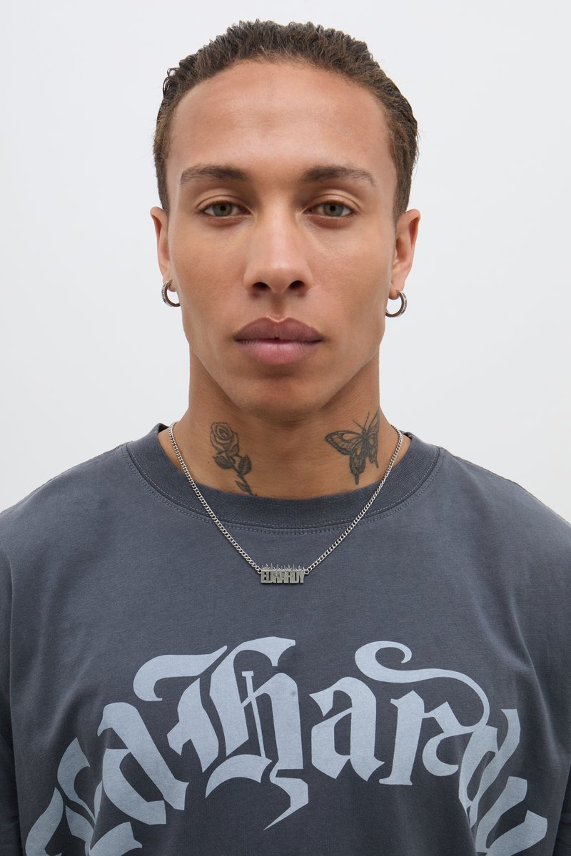 Ed Hardy FLAME LOGO NECKLACE UNISEX - Necklace - silver-coloured ...