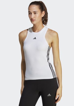 AEROREADY TRAIN ESSENTIALS REGULAR 3-STRIPES TANK - Topper - white/black