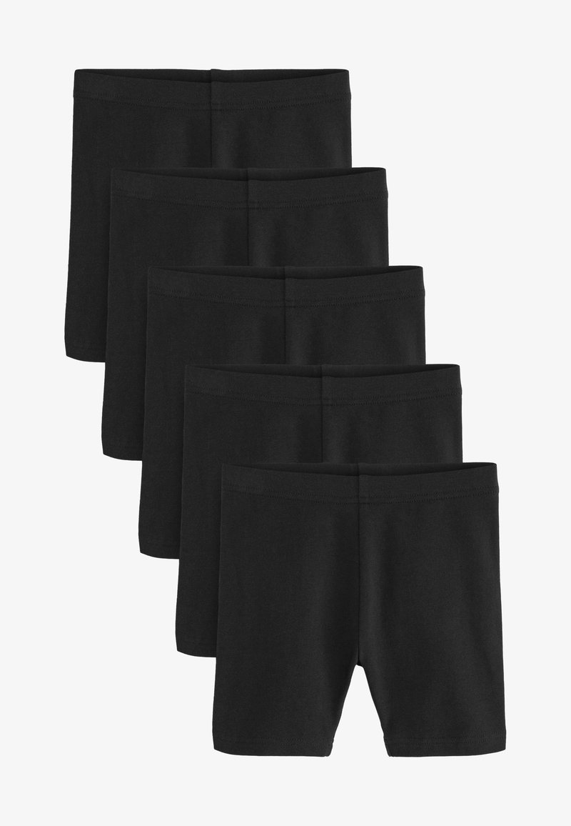 Zwarte katoenen boyshorts met een eenvoudig ontwerp, zachte textuur en elastische tailleband. Verpakking van vijf identieke stuks.