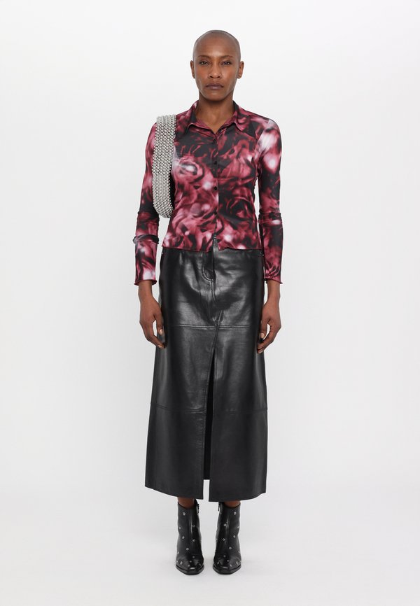 BUTTON UP SHIRT - Button-down blouse - wine rose4