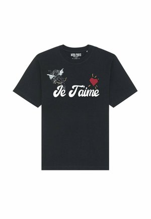 JE T AIME UNISEX HEAVYWEIGHT TEE  - T-shirt imprimé - black
