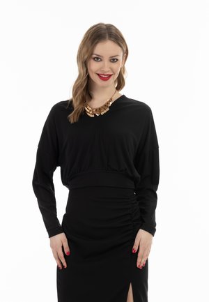 CROPPED LANGARM - Blouse - schwarz