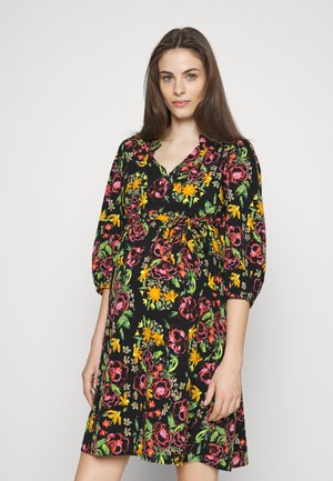 Vero Moda Maternity OLIVIA  3/4 ABK  - Päevakleit - black/serenity