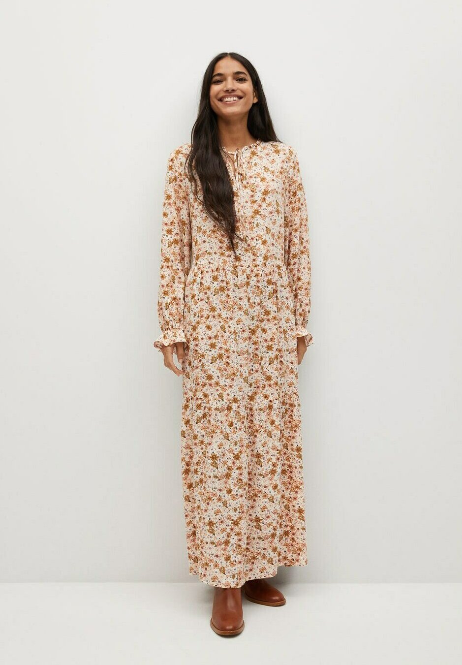 Mango ELI-A - Vestido largo - crudo/crema - Zalando.es