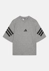 FUTURE ICONS 3 STRIPES JUNIOR UNISEX - Apdrukāts T-krekls - medium grey heather/black