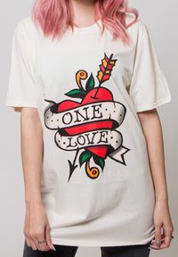 Paradiso Clothing NAS ONE LOVE TATTOO - Print T-shirt - natural