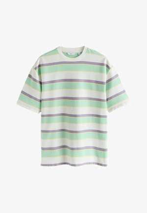 Next, RELAXED FIT - HORIZONTAL STRIPED T-SHIRT . - Trükipildiga T-särk - mint green