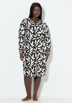 DRUCK AUSSCHNITT LANGARM - Nattlinne - black