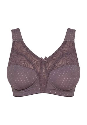 Ulla Popken, DOTS AND LACE RELIEF BRA - Reggiseno con ferretto - earth