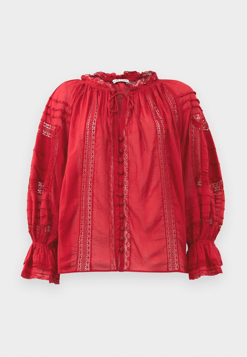 alice + olivia Overhemdblouse donkerrood alice + olivia Overhemdblouse donkerrood