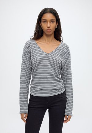 Weekday, SUSIE - Long sleeved top - grey melange/black
