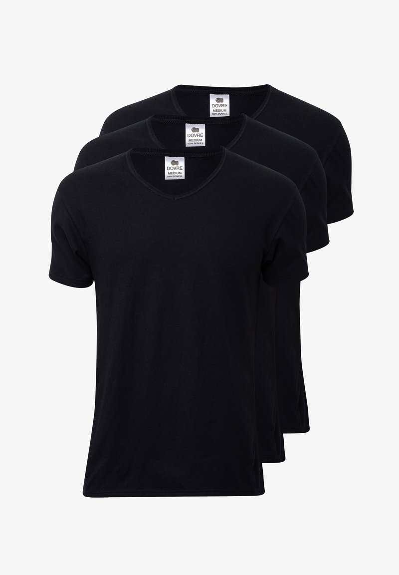 Dovre 3-PACK V-NECK - T-shirts basic - black