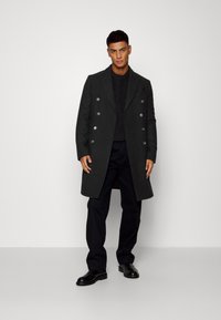 Isaac Dewhirst LONG PEA COAT - Casaco clássico - black