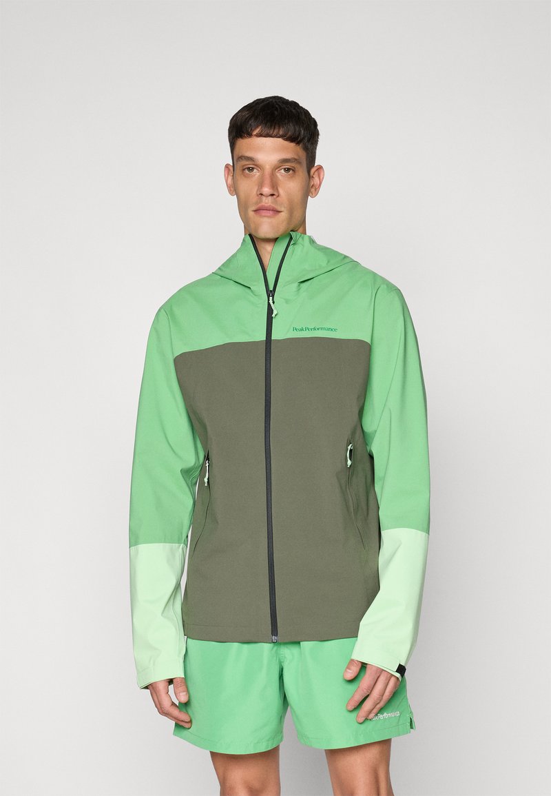 Peak Performance TRAIL JACKET - Hardshell-jakke - peppermint/pine needle/vivid green