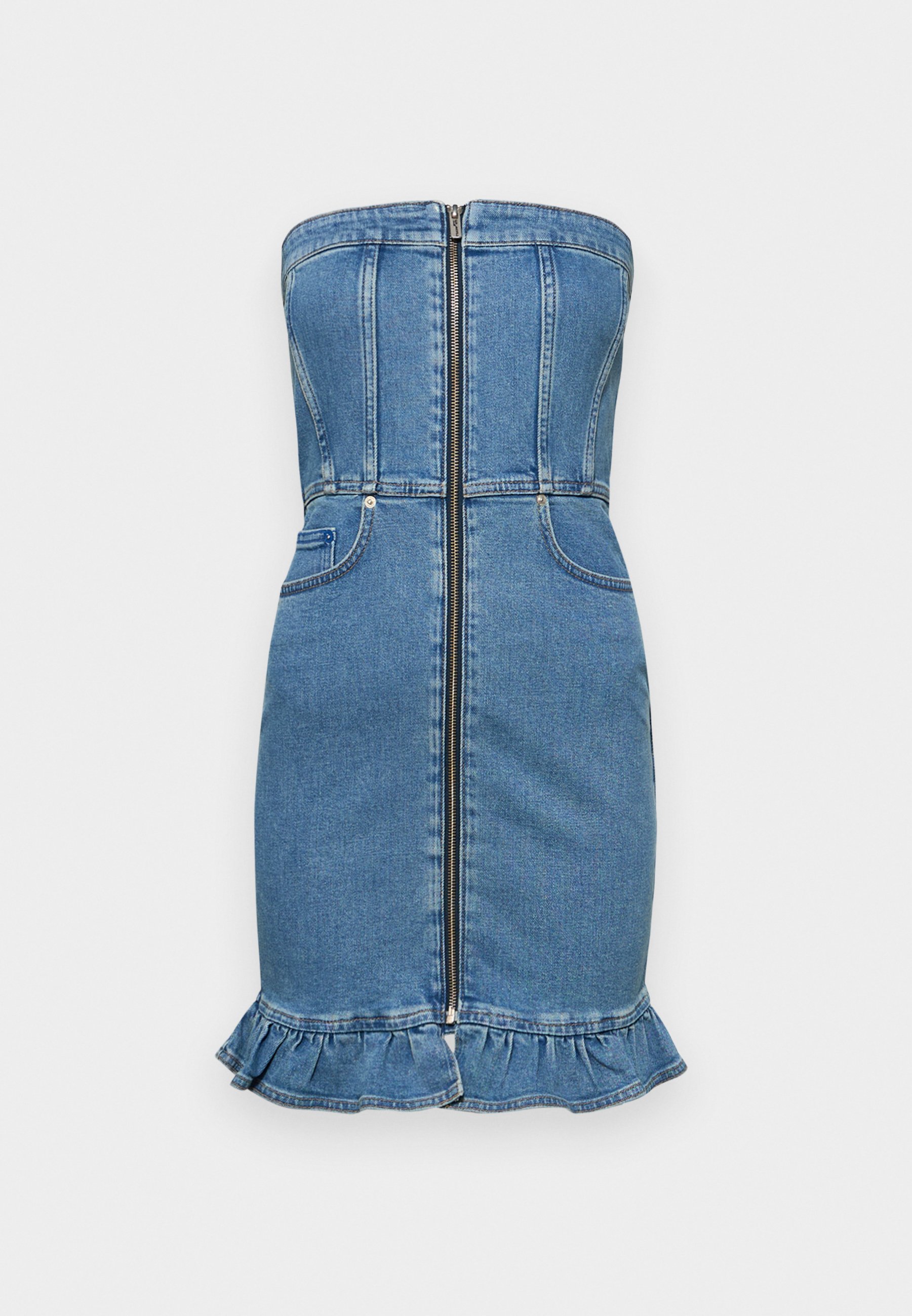 Karl Lagerfeld Jeans RUFFLED DRESS - Denim dress - stone