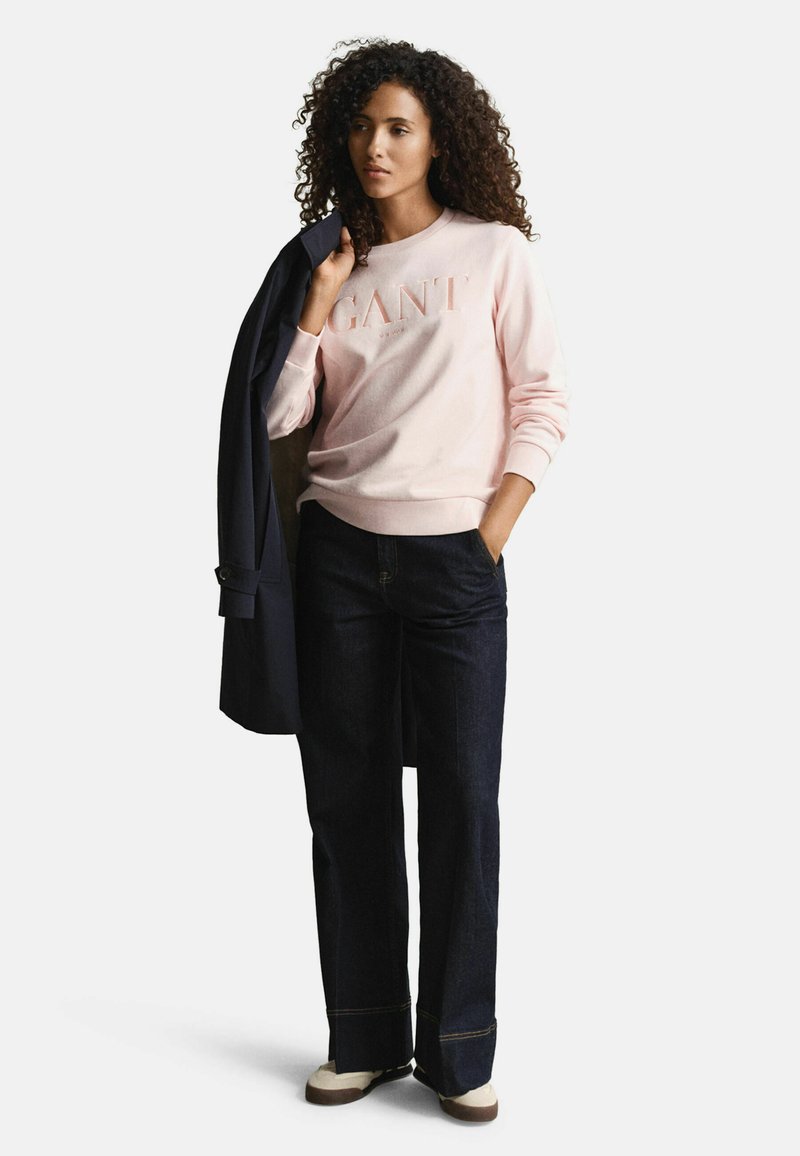GANT TONAL GRAPHIC CREW NECK - Mikina - apricot pink