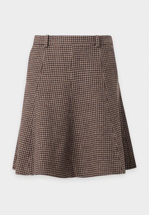 GANT, HOUNDSTOOTH FLARE - Jupe trapèze - faded taupe