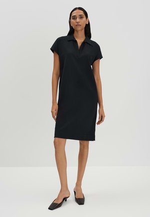 someday. MIDI SHORT SLEEVE POLO - Jersey dress - black