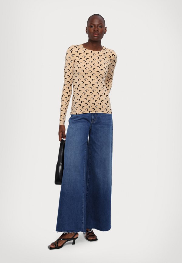 MOON PRINTED SECOND SKIN HIGH NECK  - Long sleeved top - tan2