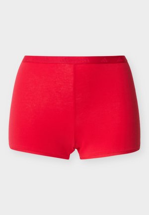 Κόκκινα ελαστικά ανδρικά σλιπ σε στυλ boyshort με φαρδιά μέση, χωρίς ραφές στο μπροστινό μέρος και με λεία υφή υφάσματος.