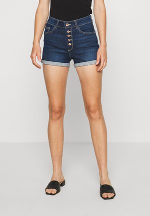 ONLHUSH BUTTON BOX - Shorts vaqueros - dark blue denim