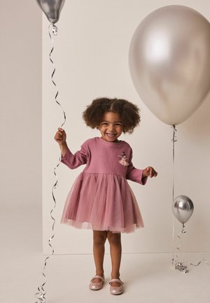 Next, LONG SLEEVE RIBBED MESH DRESS - Cocktail dress / Party dress - mauve purple fairy