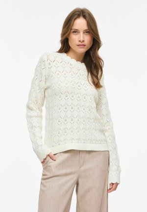 VILOWEN L/S POINTELLE  - Maglione - cloud dancer