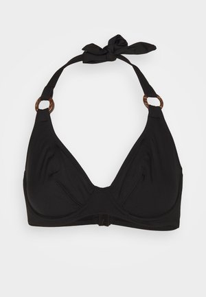 COCO WAVE HALTER - Bikini pezzo sopra - black