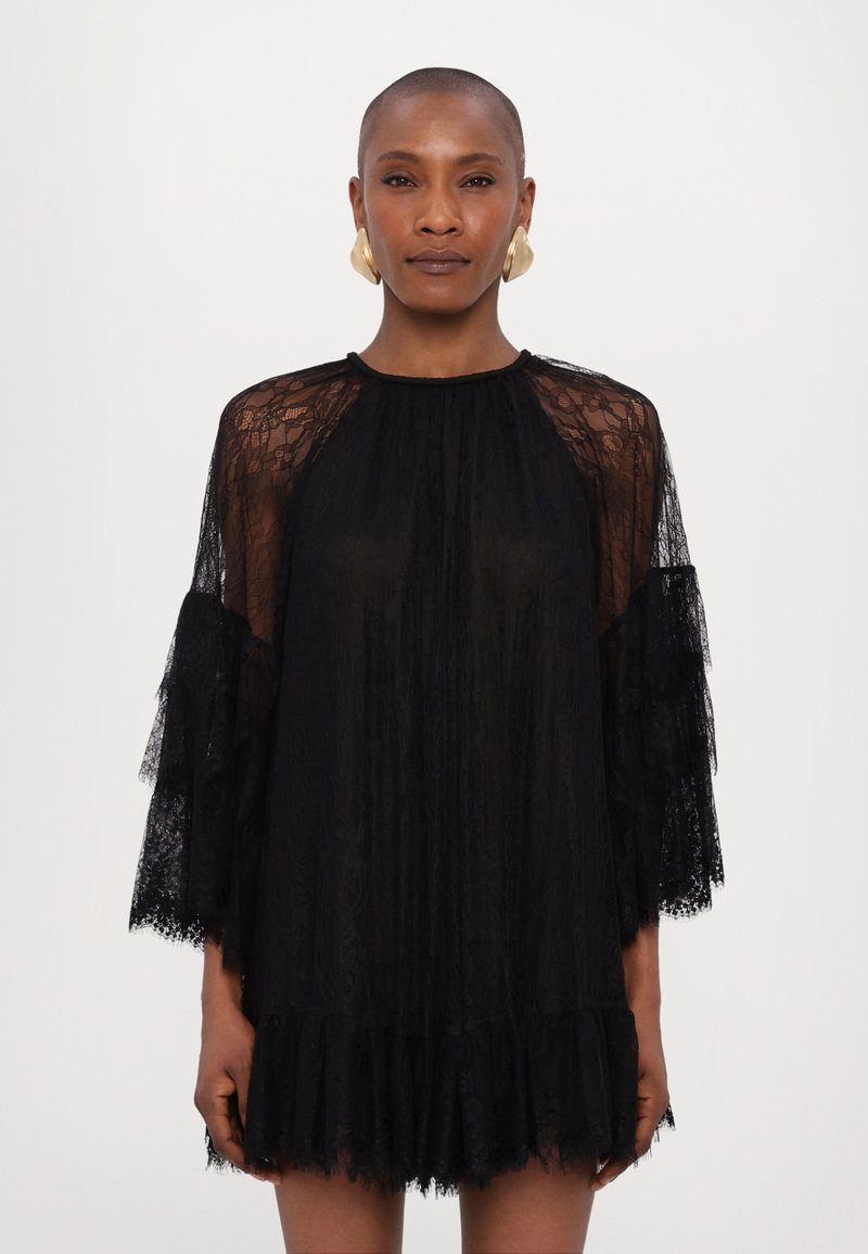 Alice + Olivia DELIA RUFFLE TUNIC DRESS - Rochie de zi - black