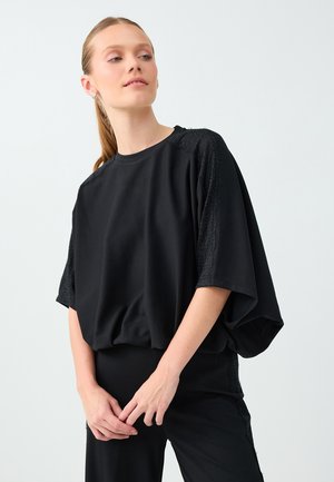 Jimmy Key, ELASTIC HEM BLOUSE - T-shirt print - black