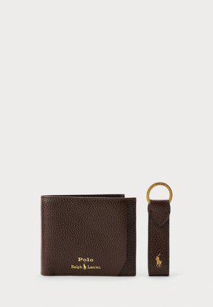 3-IN-1 LEATHER WALLET & KEY FOB GIFT SET UNISEX - Nøgleringe - dark brown