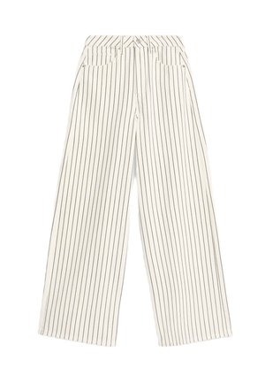 Marks & Spencer STRIPED WIDE LEG - Pantalon classique - white mix