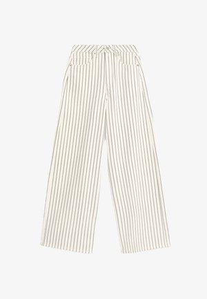 Marks & Spencer STRIPED WIDE LEG - Broek - white mix