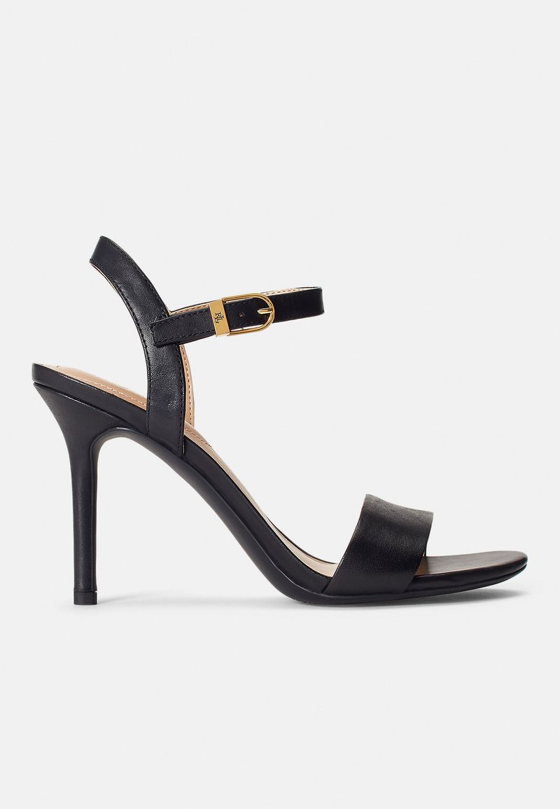 Lauren Ralph Lauren - GWEN BURNISHED LEATHER SANDAL - Sandalen - black, Vergroten