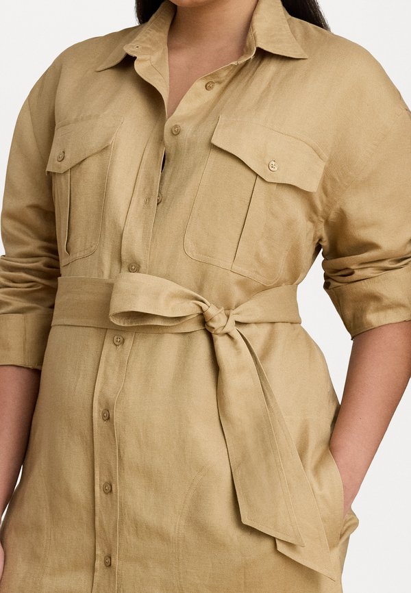 LINEN BLEND SHIRTDRESS - Shirt dress - beige4