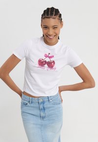 Even&Odd - Print T-shirt - white Thumbnail Image 1
