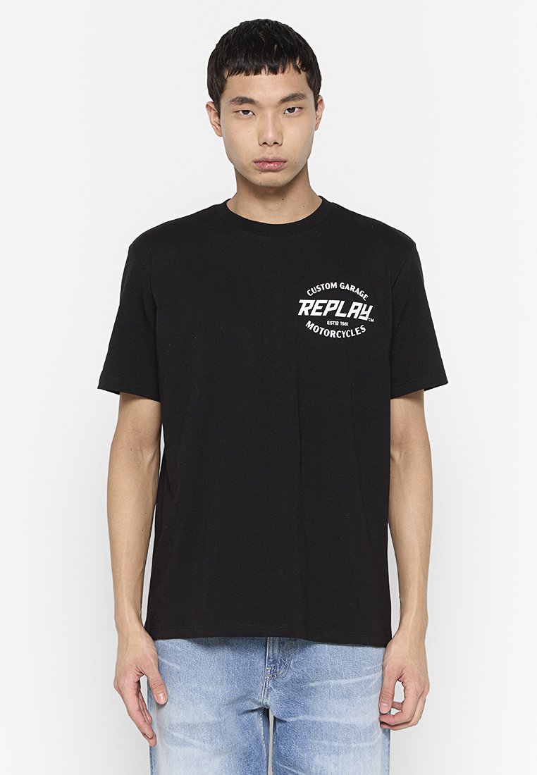 Replay T-shirt print zwart Replay T-shirt print zwart