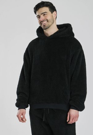 HOODED SHERPA TOP - Sweat à capuche - black
