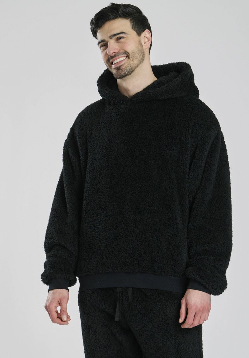 Loungeable HOODED SHERPA TOP - Kapuzenpullover - black
