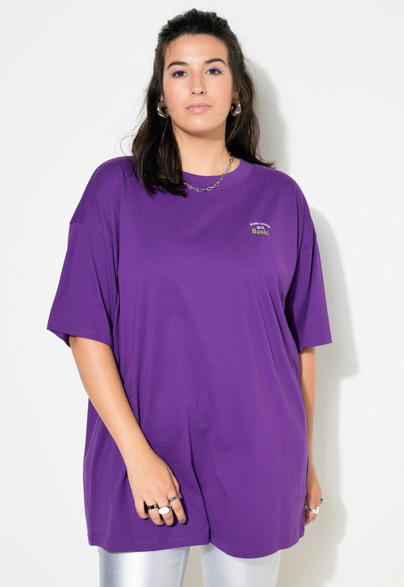 Studio Untold DANS LE DOS COL ROND ET - T-shirt basic - dark purple
