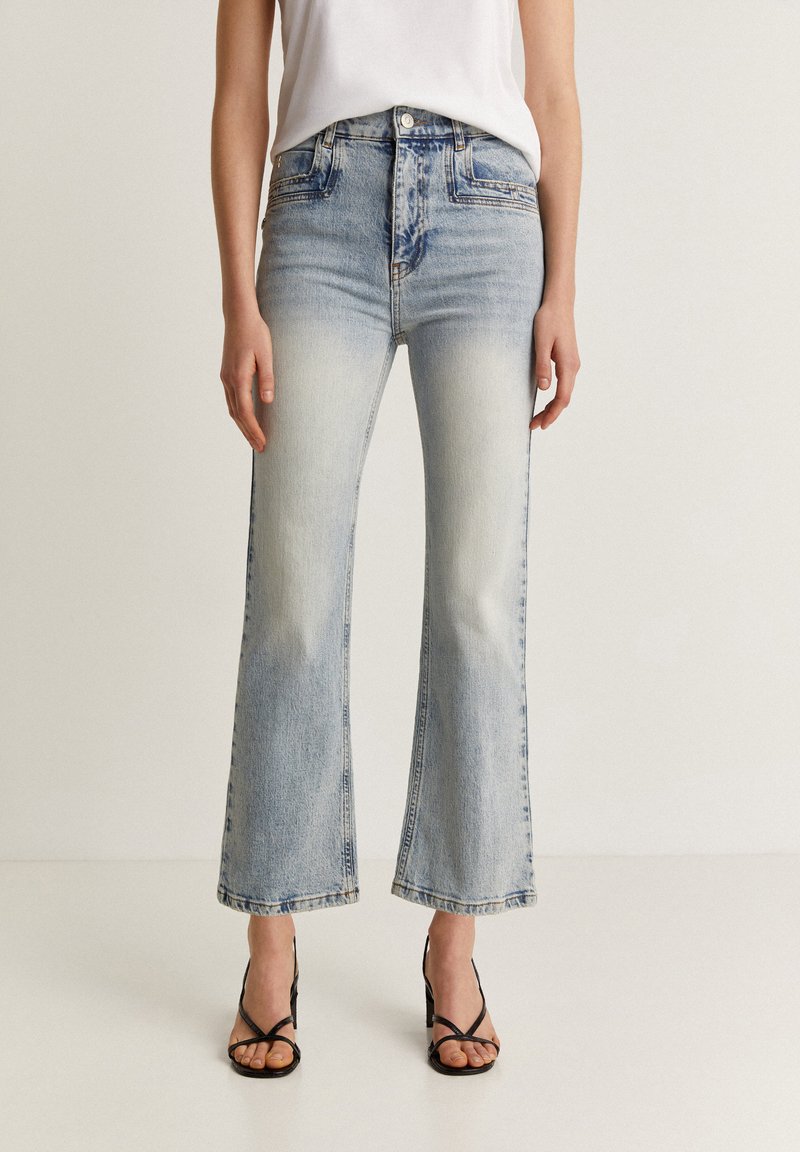Scalpers BACK SEAM  - Flared jeans - light indigo